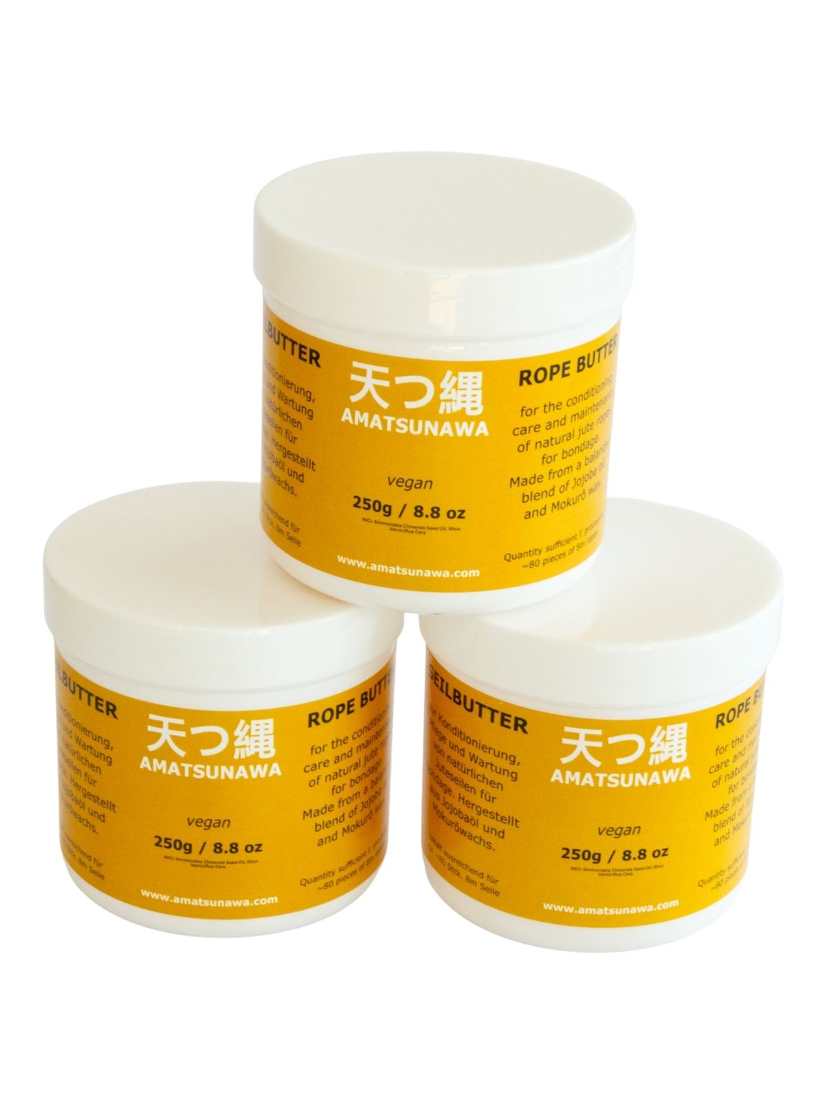 250 g / 8.8 oz vegan rope butter for the care and conditioning of natural jute ropes, shiny finish