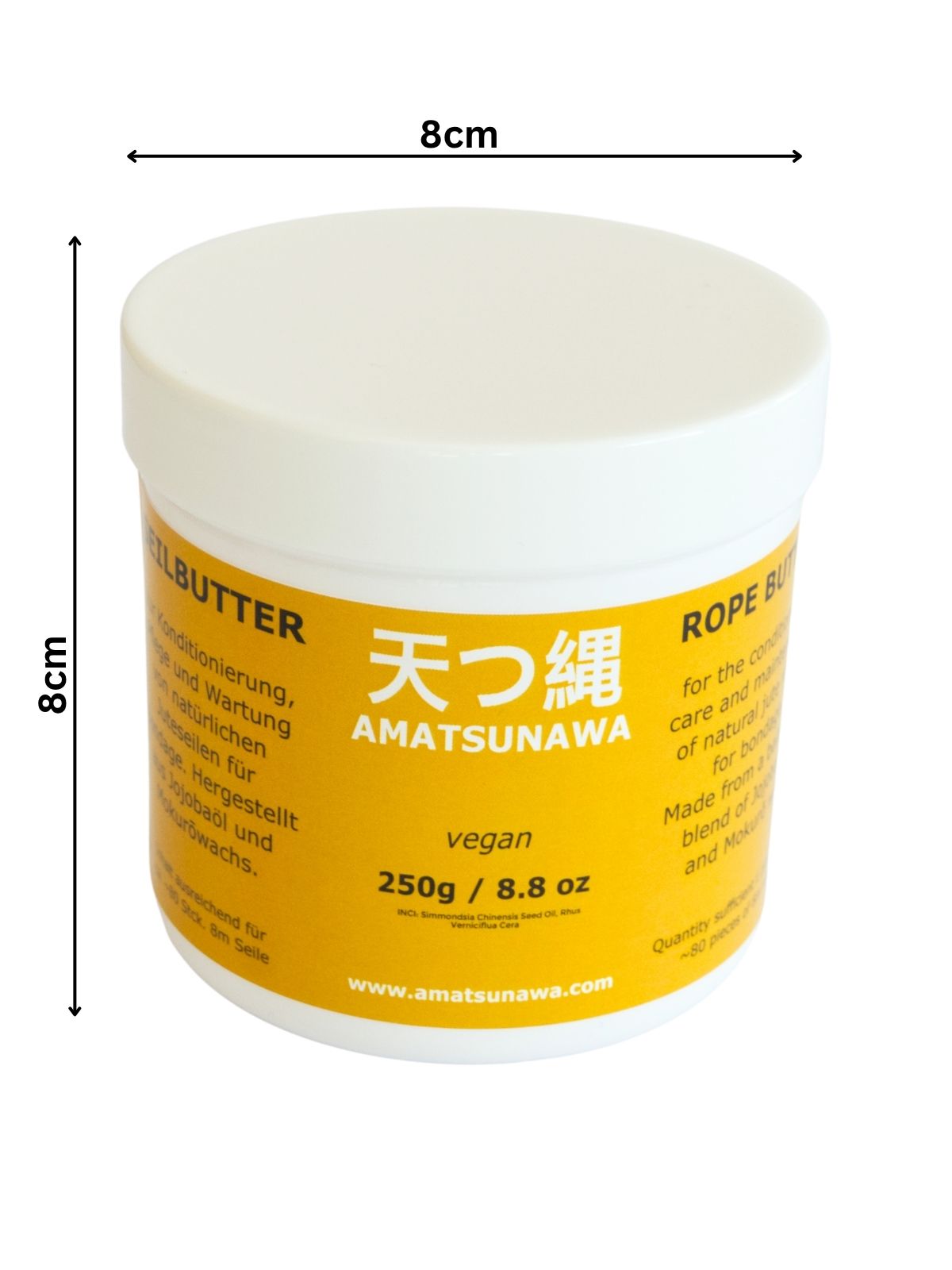 250 g / 8.8 oz vegan rope butter for the care and conditioning of natural jute ropes, shiny finish
