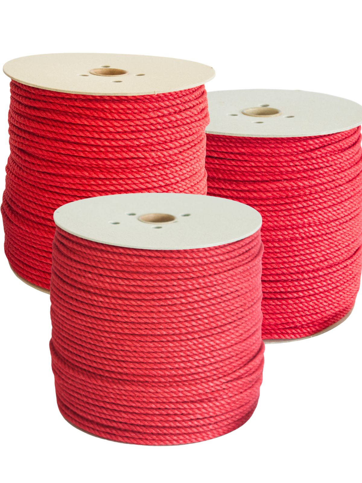 KIYOMI RED Shibari 100% Tossa jute rope, vibrant red as MAXI-ROLL ~6kg, unprocessed, medium-wound, JBO-free