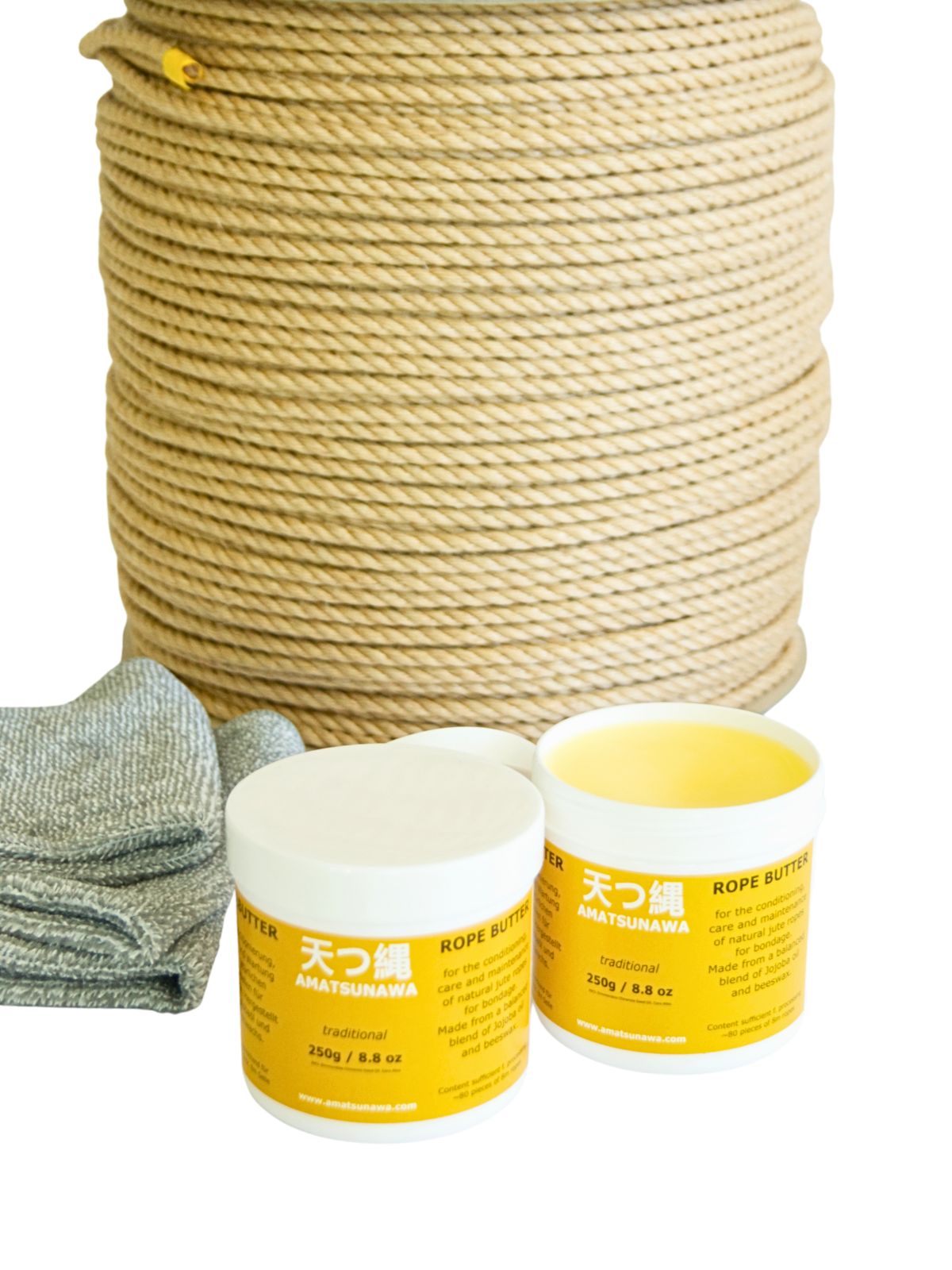 250 g / 8.8 oz rope butter for the care and conditioning of natural jute ropes, traditional proven recipe