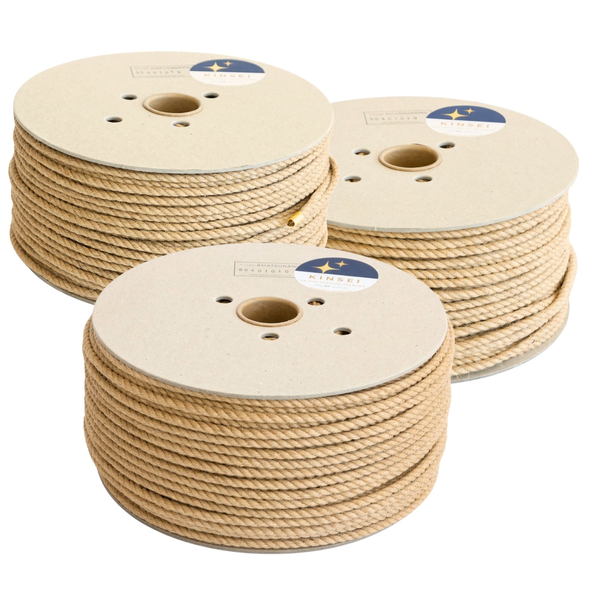 KINSEI golden Shibari jute rope, MIDI-ROLL ~3kg, unprocessed, soft & flexible, medium-wound, JBO-free