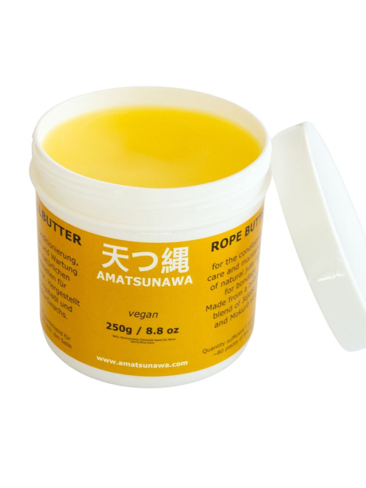 250 g / 8.8 oz vegan rope butter for the care and conditioning of natural jute ropes, shiny finish