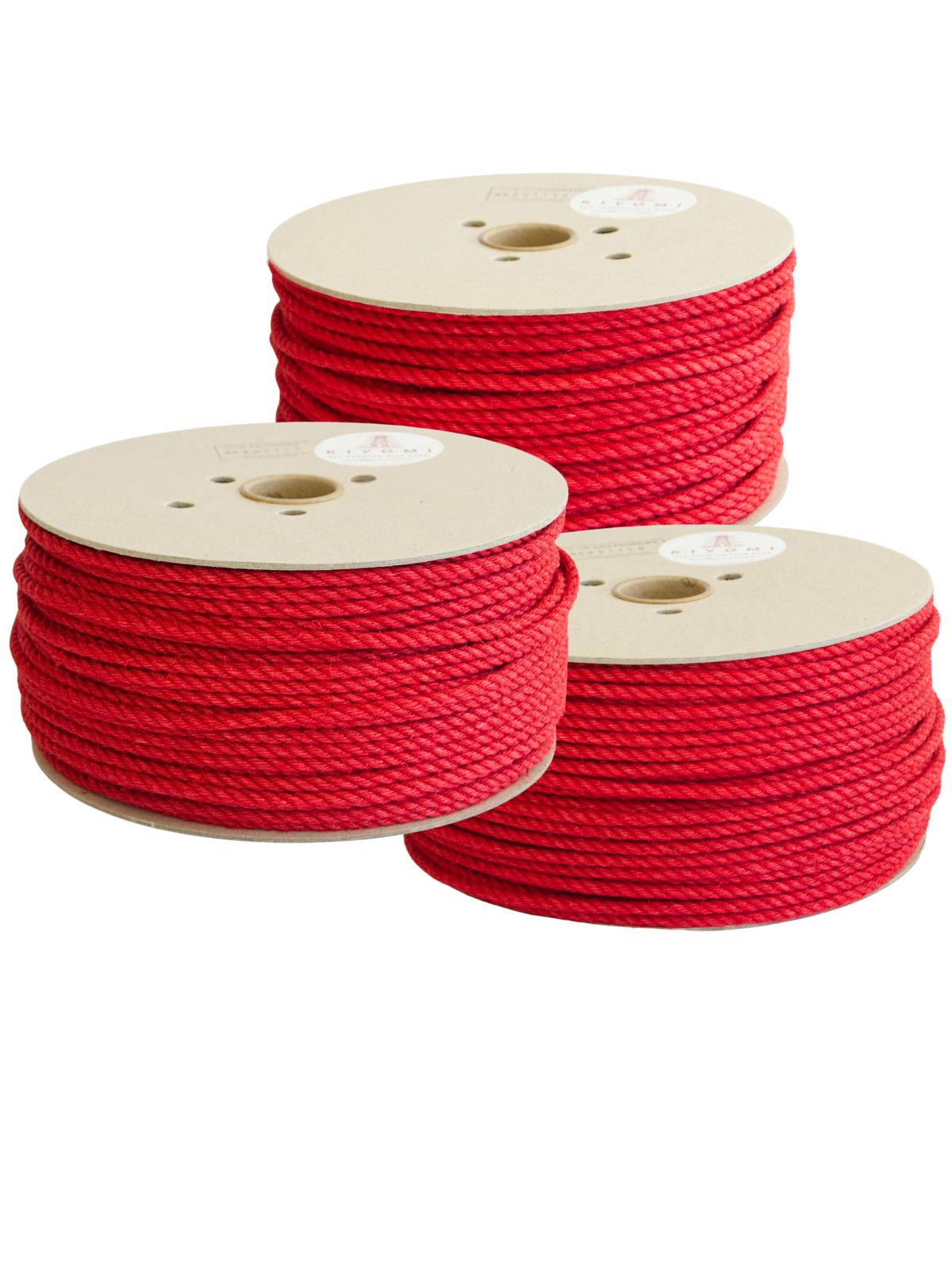 KIYOMI RED Shibari 100% Tossa jute rope, vibrant red as MIDI-ROLL ~3kg, unprocessed, medium-wound, JBO-free
